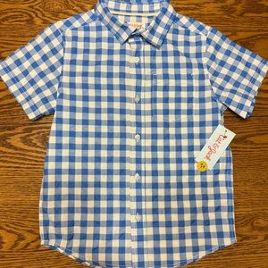 Cat & Jack Blue and White Plaid Button Down Shirt